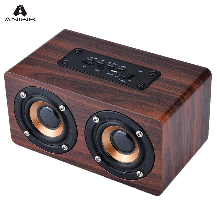 Aniwk Retro Wood Wireless Bluetooth Speaker Portable Speaker bluetooth altavoz Mini 3D Dual Loudspeakers USB Charging enceinte