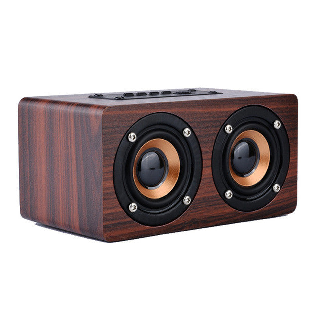 New Wooden HIFI Bluetooth Speaker 10W Dual Loudspeakers Surround Mini Portable Speaker Wood Wireless Computer Speaker for Phone