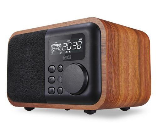 Luxury iBox D90 Multimedia Wooden Bluetooth Microphone Speaker with FM Radio Alarm Clock TF/USB MP3 Player Wood Stereo Subwoofer