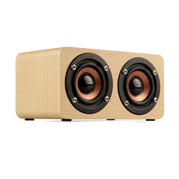 New Wooden HIFI Bluetooth Speaker 10W Dual Loudspeakers Surround Mini Portable Speaker Wood Wireless Computer Speaker for Phone